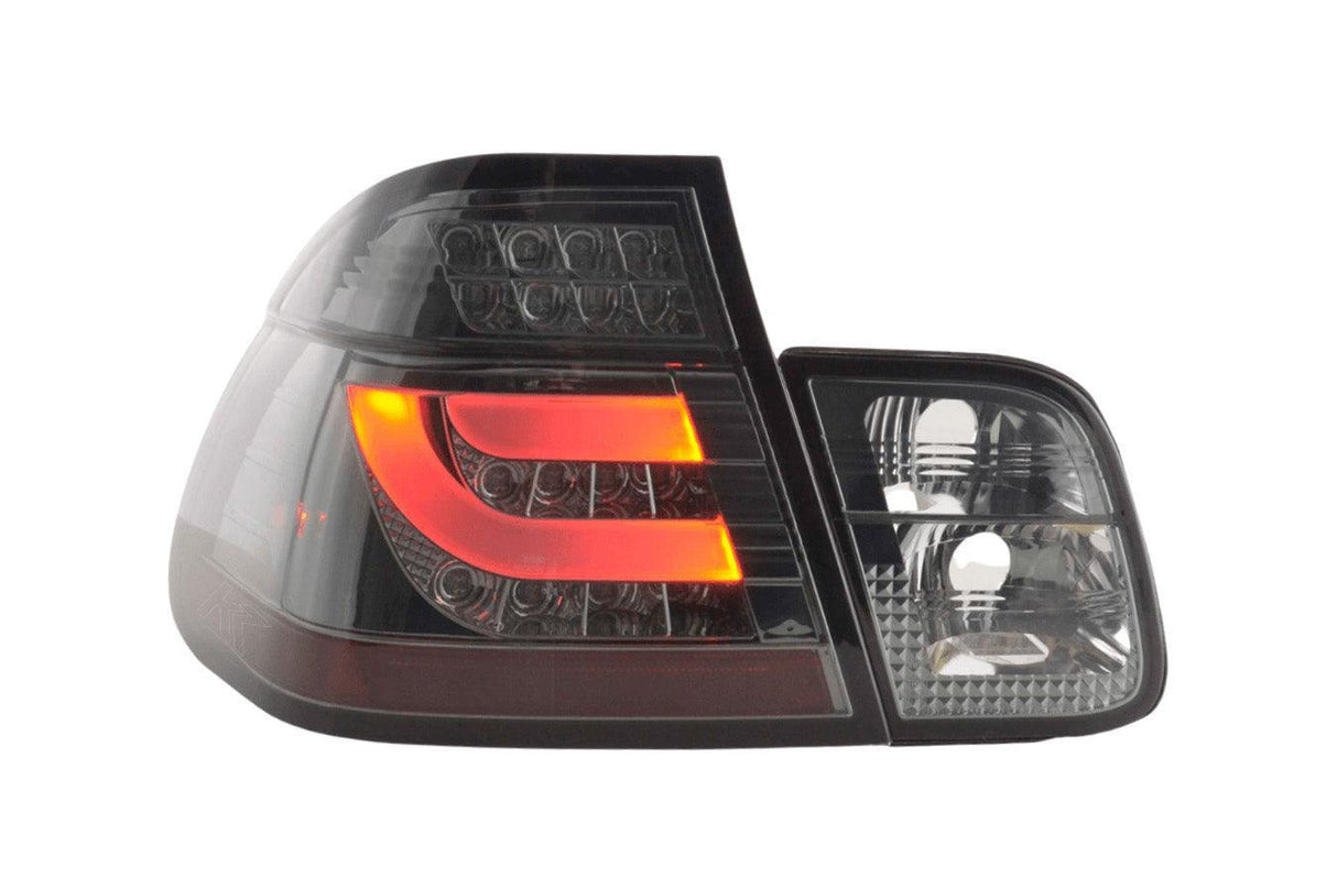 BMW 3-series E46 Sedan Chrome/Smoked LED LightBar Taillights Set- Facelift (2002-2005) - K2 Industries