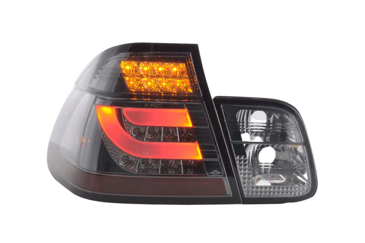 BMW 3-series E46 Sedan Chrome/Smoked LED LightBar Taillights Set- Facelift (2002-2005) - K2 Industries