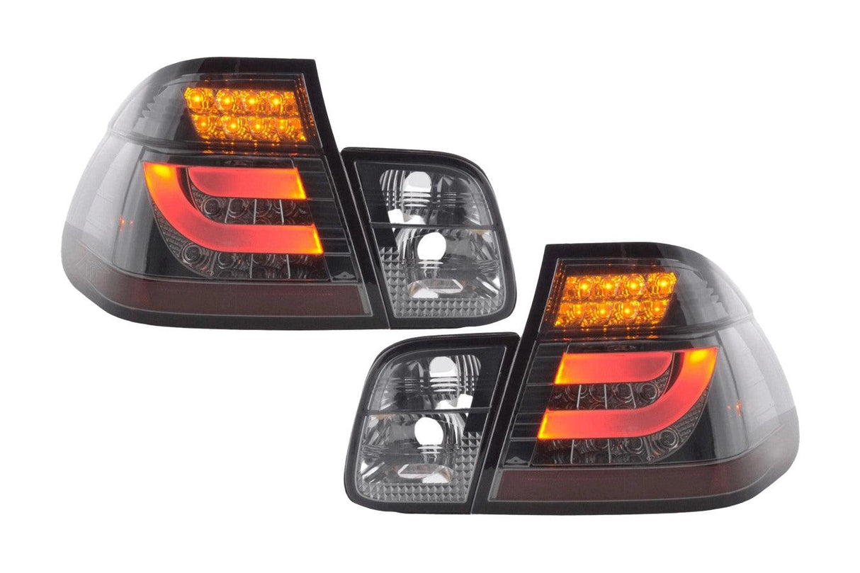 BMW 3-series E46 Sedan Chrome/Smoked LED LightBar Taillights Set- Facelift (2002-2005) - K2 Industries