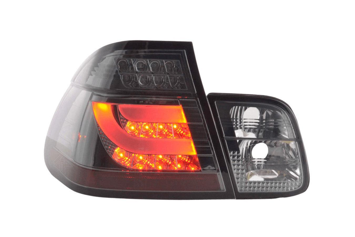 BMW 3-series E46 Sedan Chrome/Smoked LED LightBar Taillights Set- Facelift (2002-2005) - K2 Industries