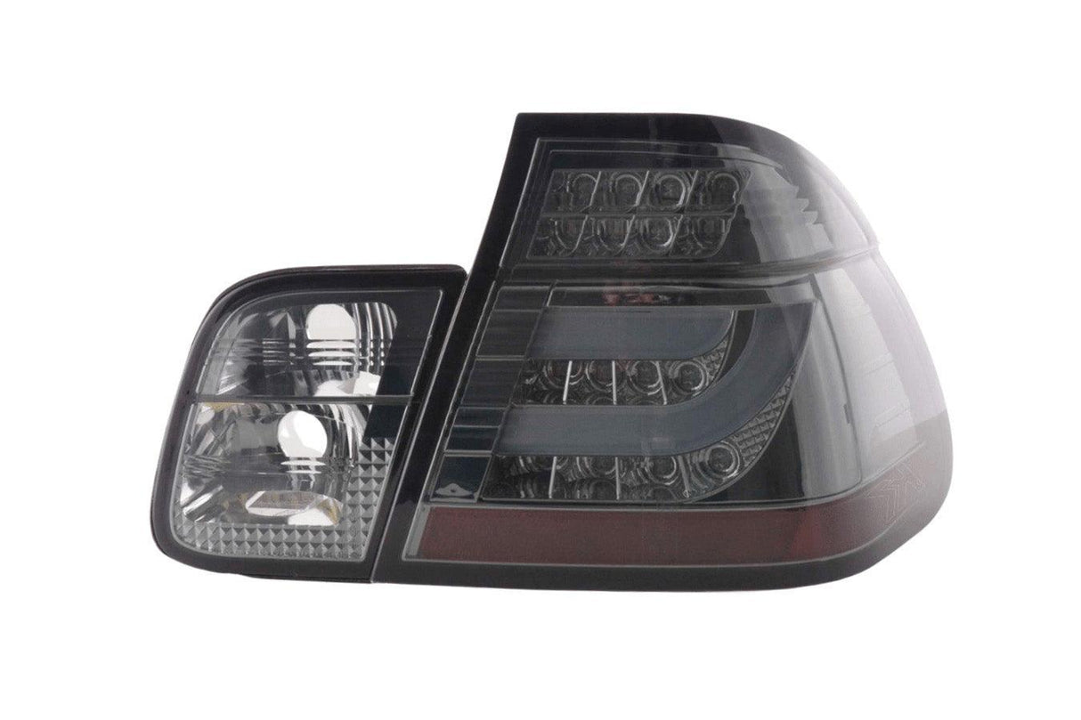 BMW 3-series E46 Sedan Chrome/Smoked LED LightBar Taillights Set- Facelift (2002-2005) - K2 Industries