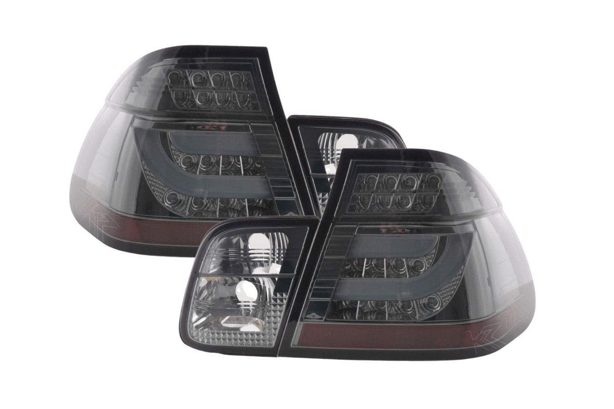BMW 3-series E46 Sedan Chrome/Smoked LED LightBar Taillights Set- Facelift (2002-2005) - K2 Industries