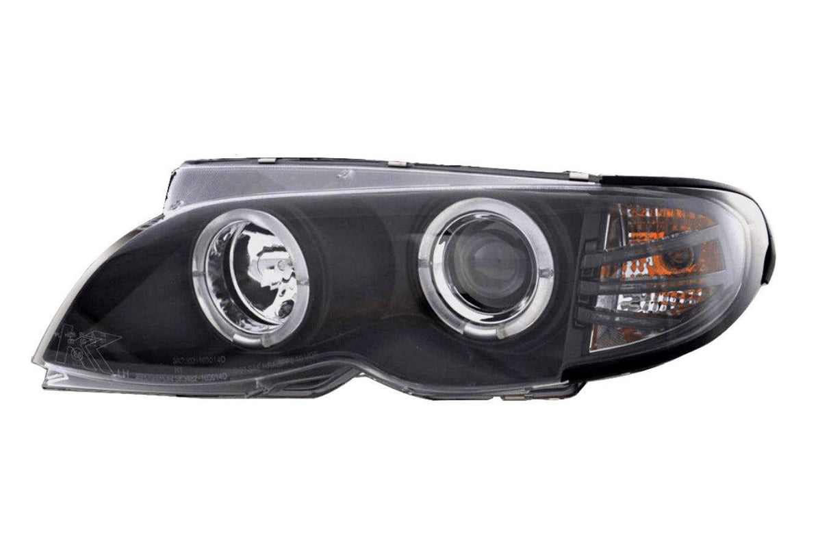 BMW 3-series E46 Sedan/Touring Black Angel Eyes Headlight Set (2002-2005) - K2 Industries