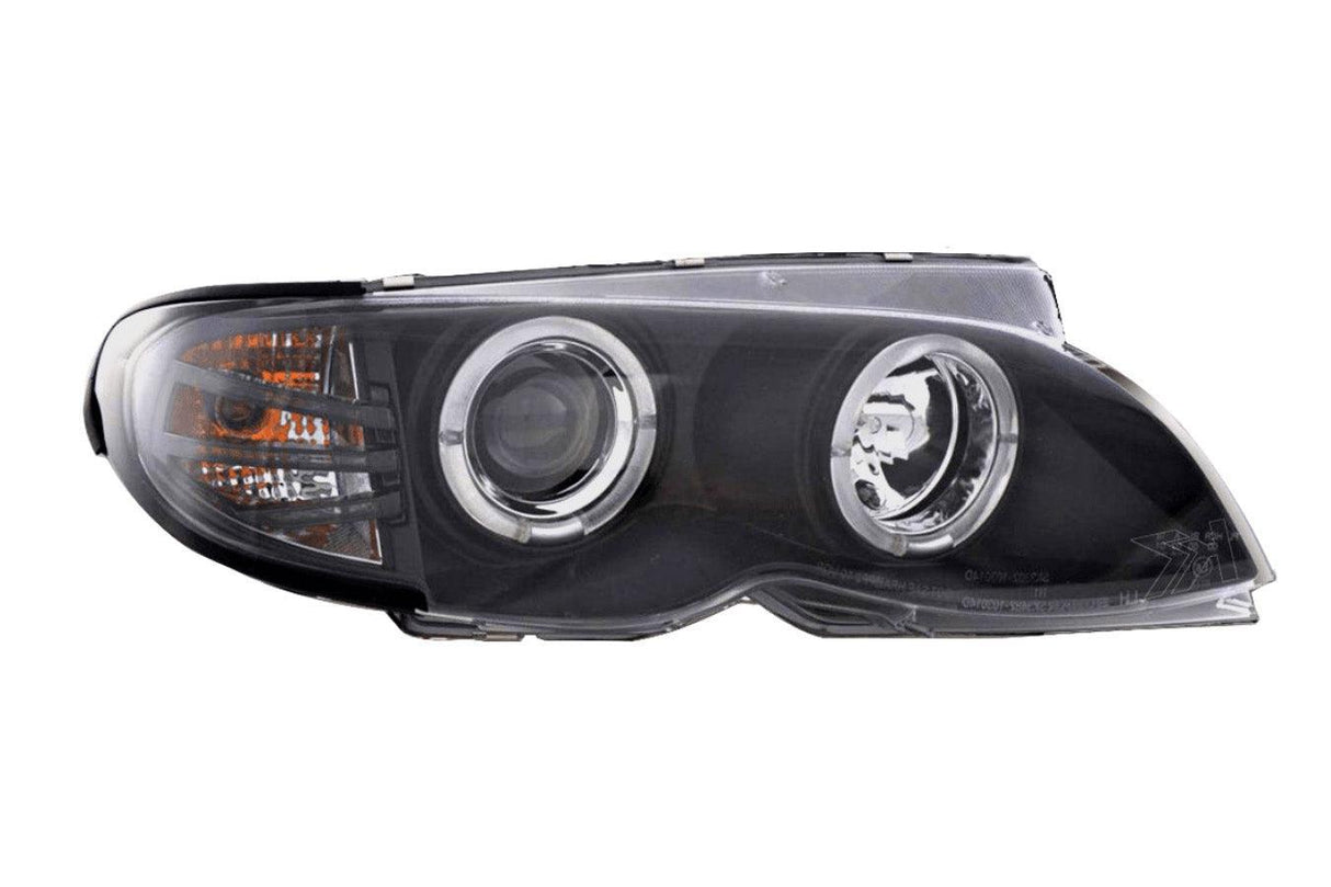 BMW 3-series E46 Sedan/Touring Black Angel Eyes Headlight Set (2002-2005) - K2 Industries