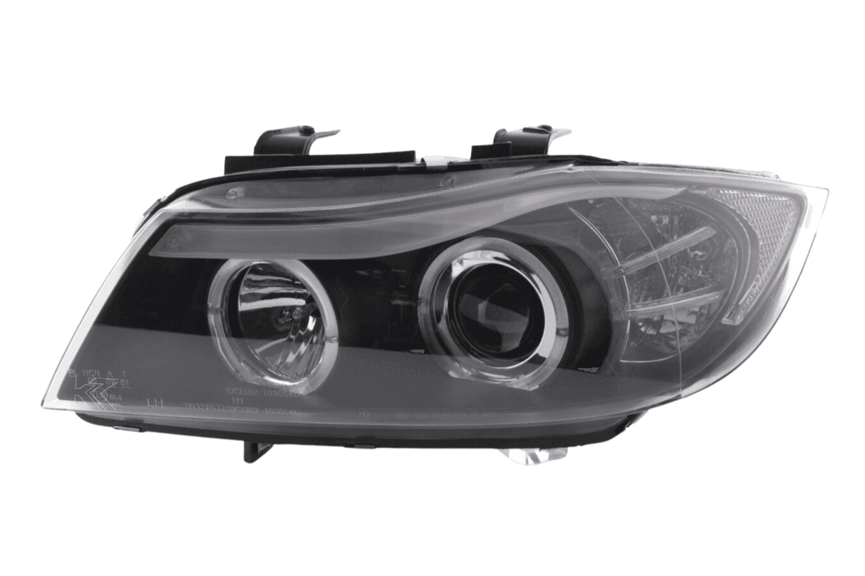 BMW 3-series E90 E91 Black Angel Eyes LED Headlight Set (2005-2012) - K2 Industries