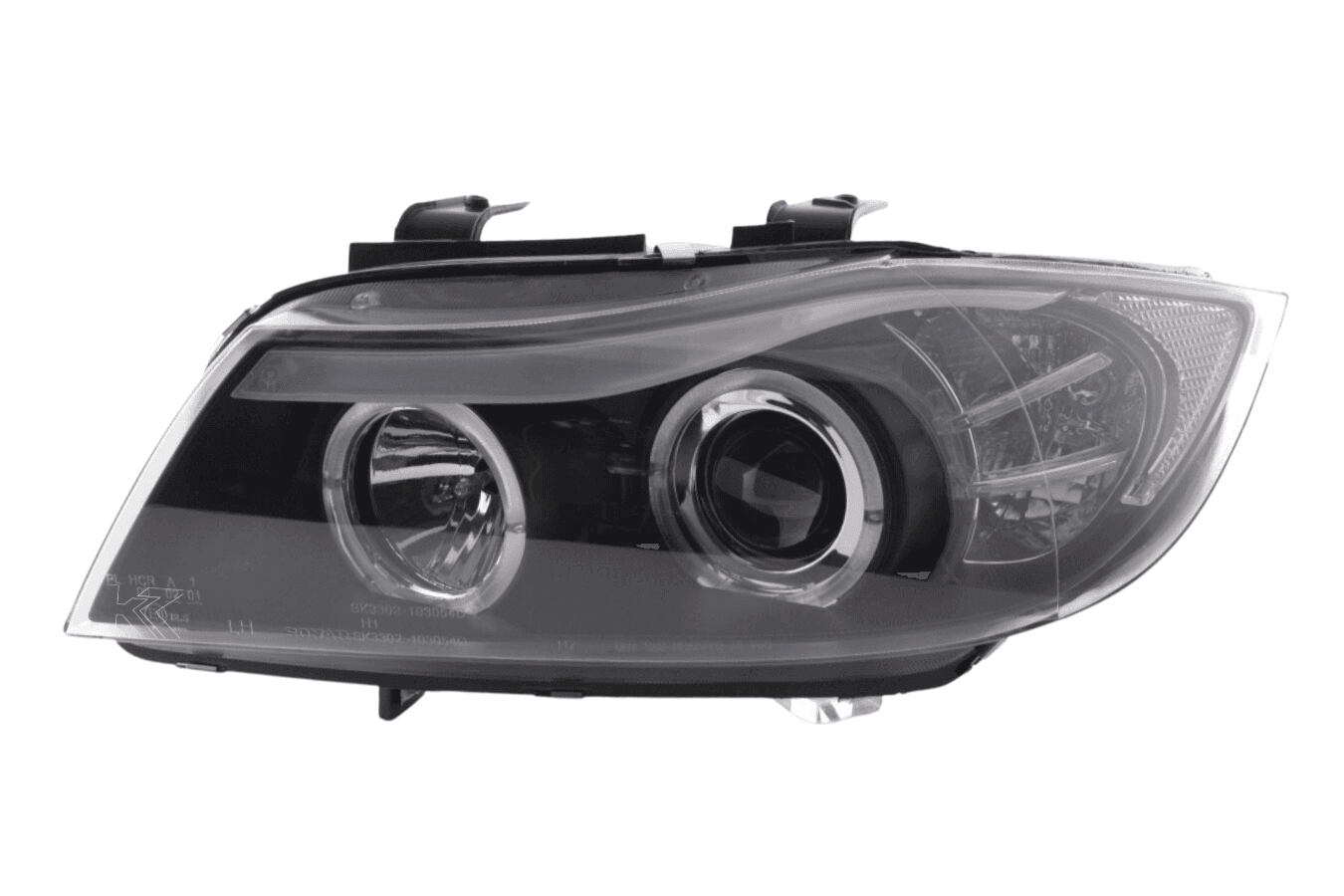 BMW 3-series E90 E91 Black Angel Eyes LED Headlight Set (2005-2012) - K2 Industries