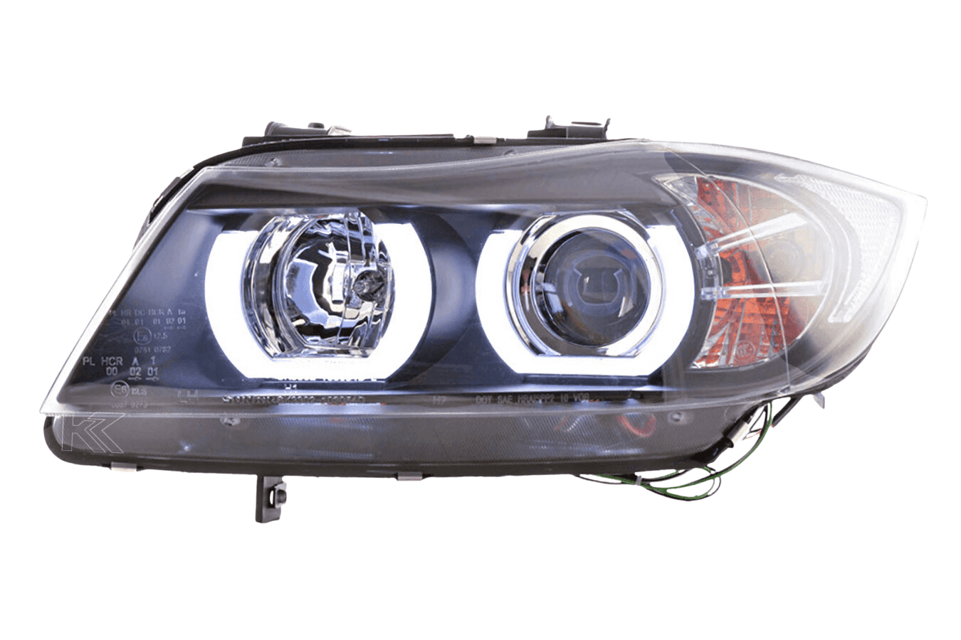 BMW 3-series E90 E91 Black U LED Headlights (2005-2012) - K2 Industries