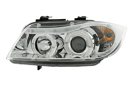 BMW 3-series E90 E91 Chrome Angel Eyes LED Headlight Set (2005-2012) - K2 Industries