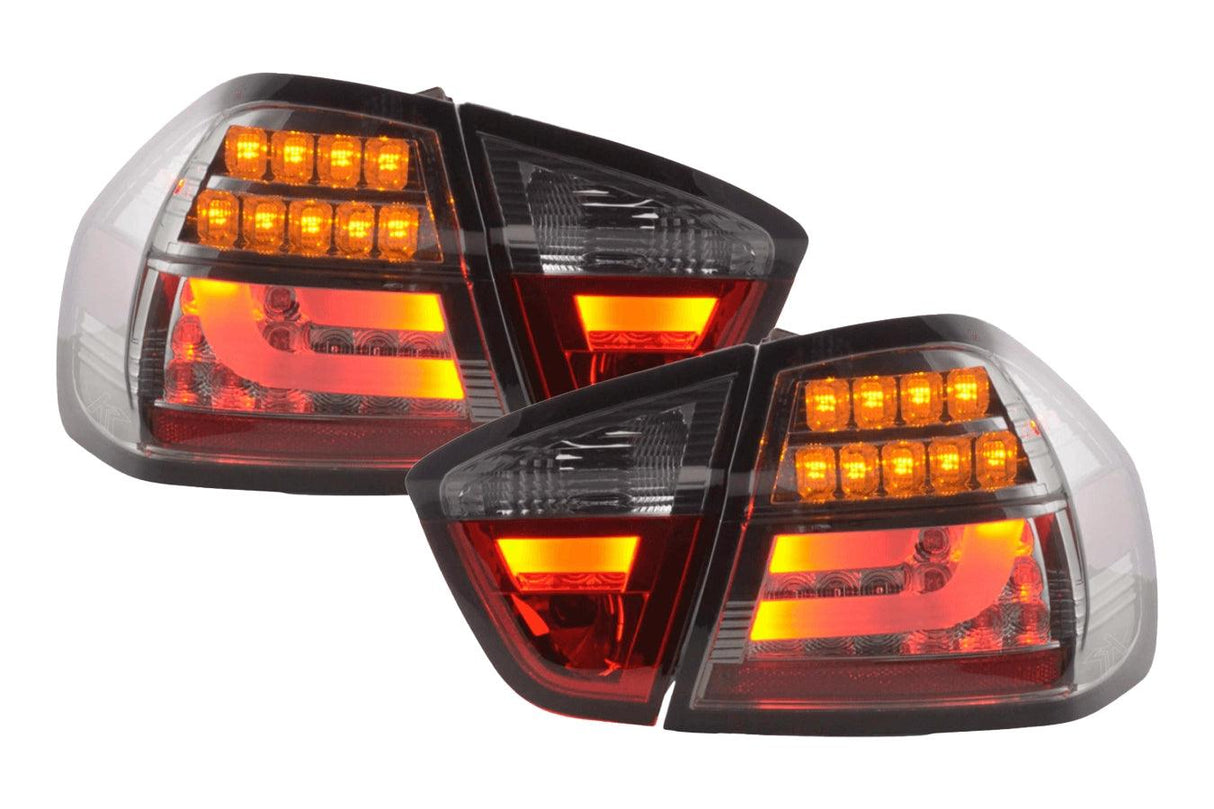 BMW 3-Series E90 Sedan Chrome/Smoked LED Bar Taillights(2005-2008) - K2 Industries