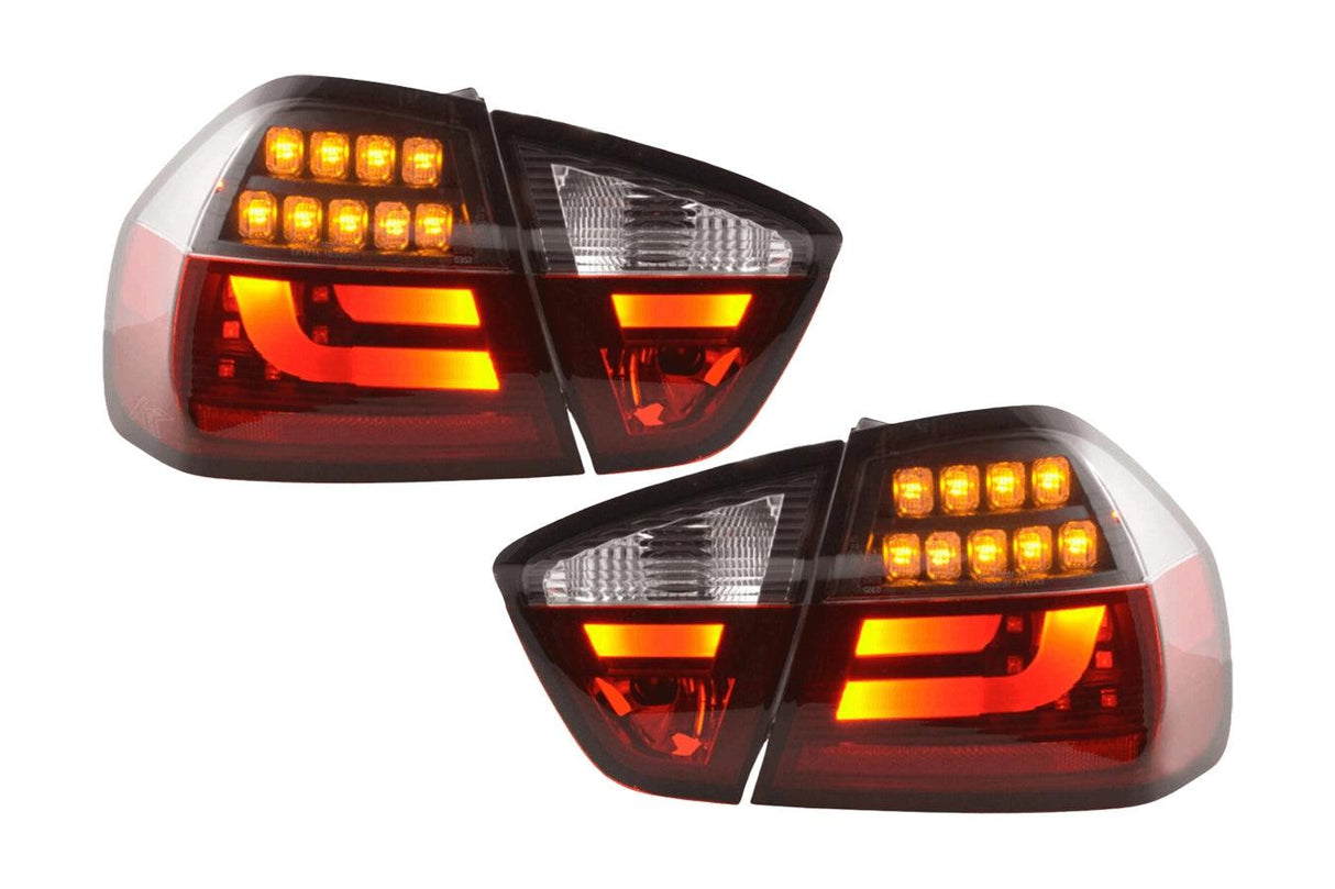 BMW 3-Series E90 Sedan Red/Black LED Taillights (2005-2008) - K2 Industries