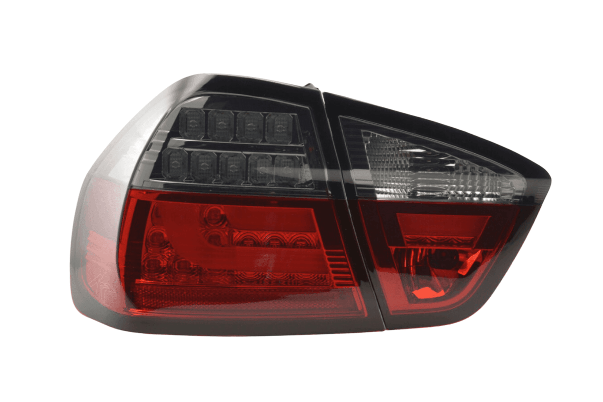 BMW 3-Series E90 Sedan Red/Smoked LED Bar Taillights (2005-2008) - K2 Industries