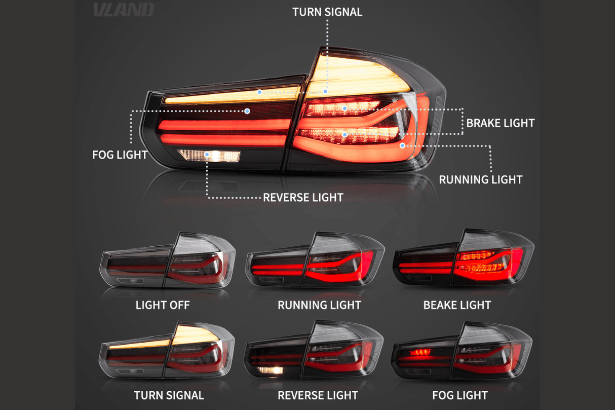 BMW 3-Series F30 F35 F80 6th Gen - LCI Style - LED Tail Lights Upgrade (2012-2019) - K2 Industries