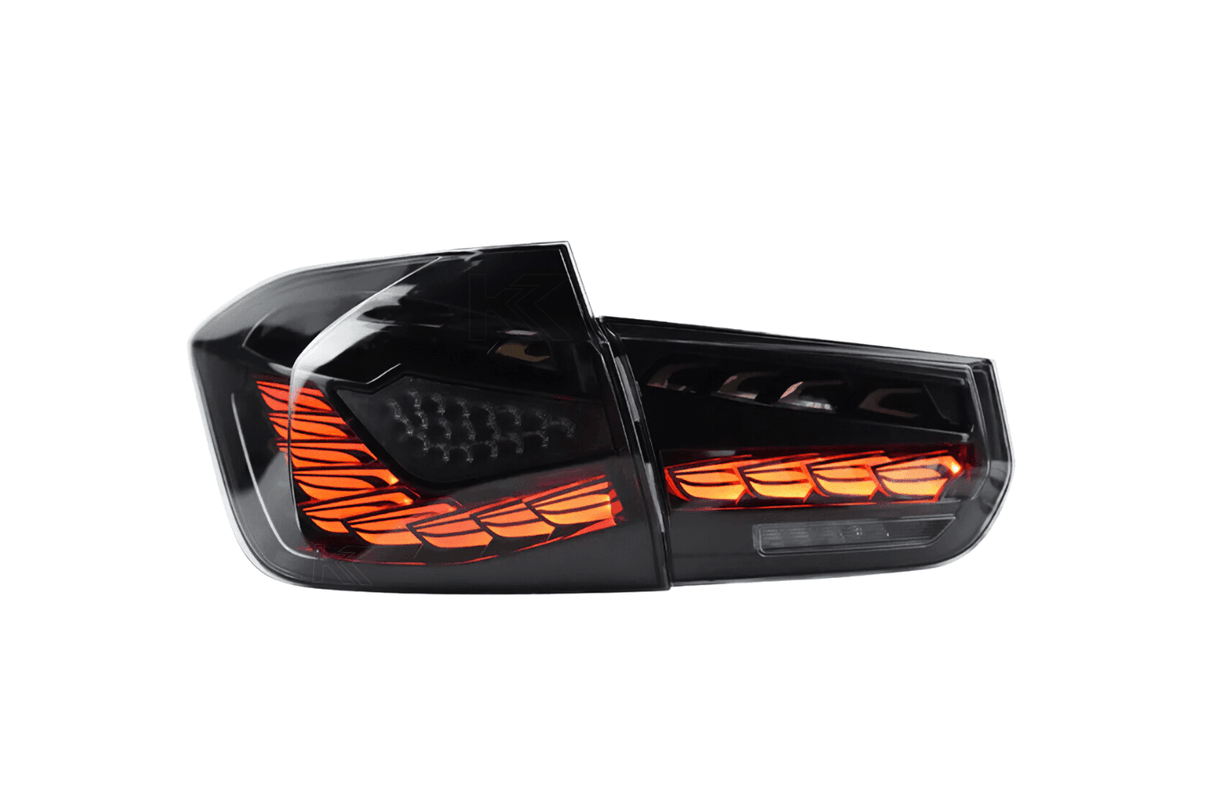 BMW 3 Series F30 F35 F80 Black Dragon Scale LED Tail Lights (2012-2019) - K2 Industries