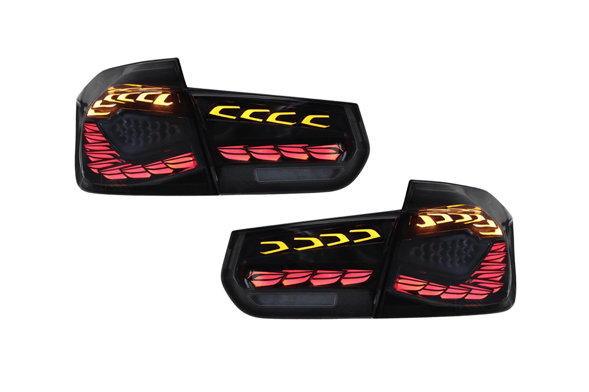 BMW 3 Series F30 F35 F80 Black Dragon Scale LED Tail Lights (2012-2019) - K2 Industries