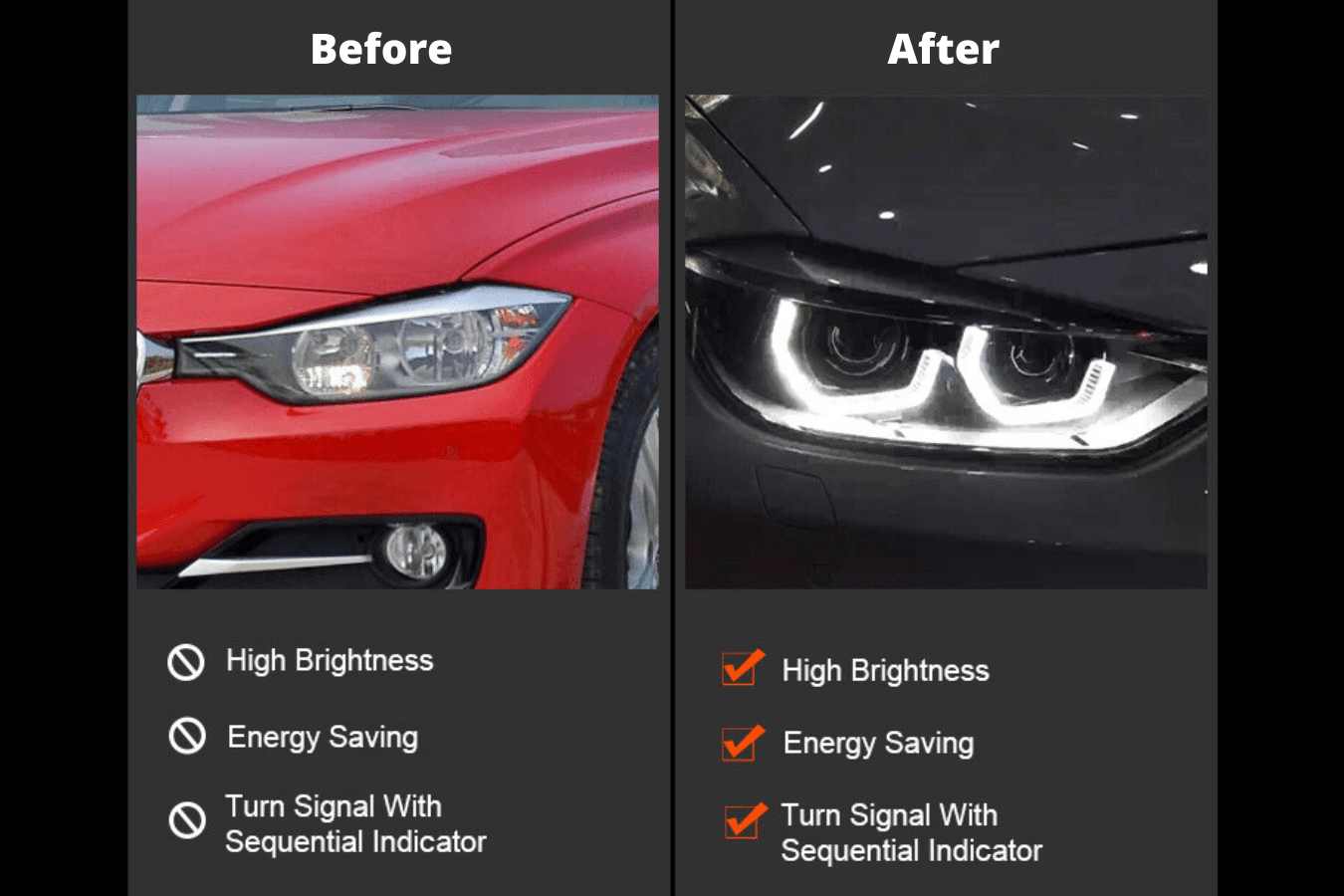 BMW 3-Series F30 F35 Modern Style LED Headlights (2013-2015) - K2 Industries