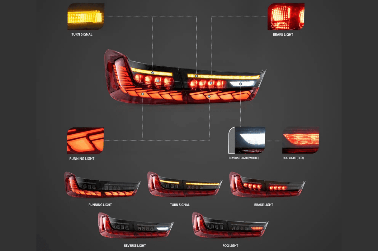 BMW 3-Series G20/G28/G80 Dragon Scale Style Tail Lights (2019 - 2024) - K2 Industries