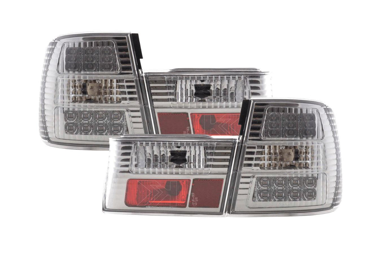 BMW 5-series E34 Chrome Clear LED Taillights Set (1988-1994) - K2 Industries
