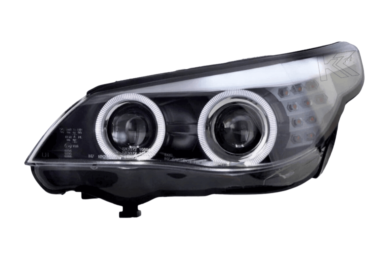 BMW 5-series E60 E61 Black Angel Eyes Headlight Set (2003-2007) - K2 Industries
