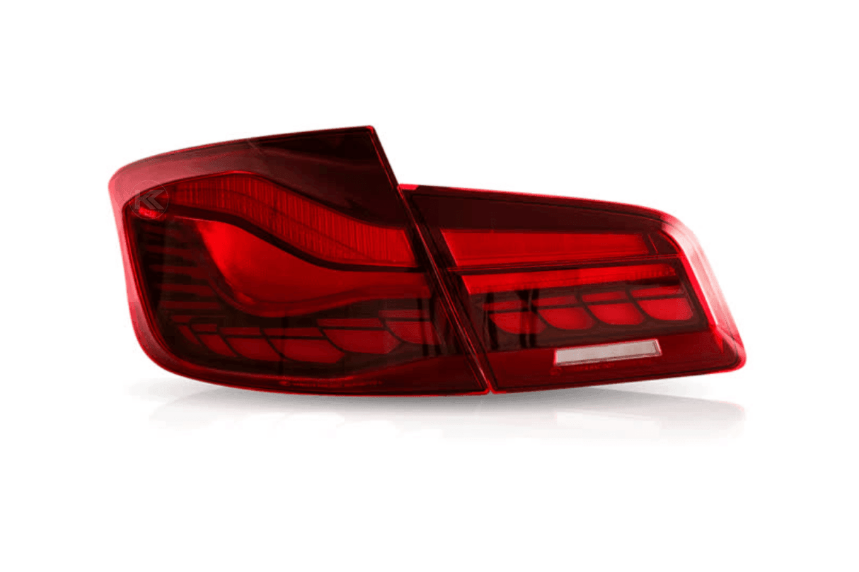 BMW 5-Series F10 F18 M5 6th Gen GTS Style -Red or Smoked- OLED Dynamic LED Tail Lights (2011-2017) - K2 Industries