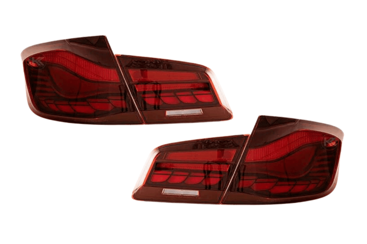 BMW 5-Series F10 F18 M5 6th Gen GTS Style -Red or Smoked- OLED Dynamic LED Tail Lights (2011-2017) - K2 Industries