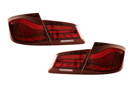 BMW 5-Series F10 F18 M5 6th Gen GTS Style -Red or Smoked- OLED Dynamic LED Tail Lights (2011-2017) - K2 Industries