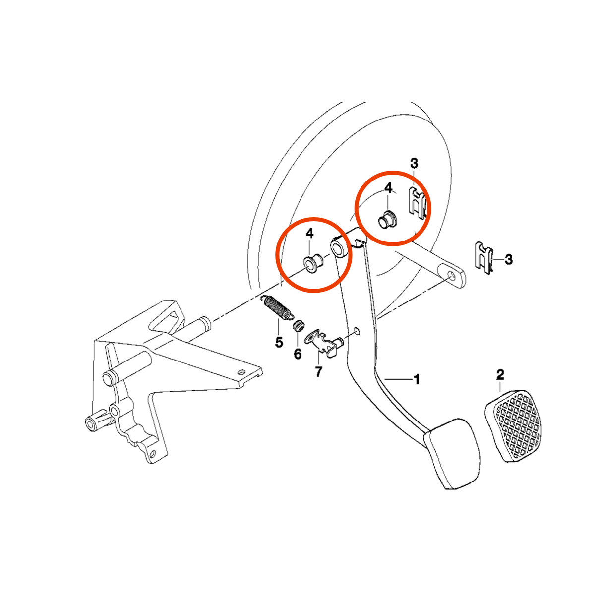Brass Brake & Clutch Pedal Bushings for BMW