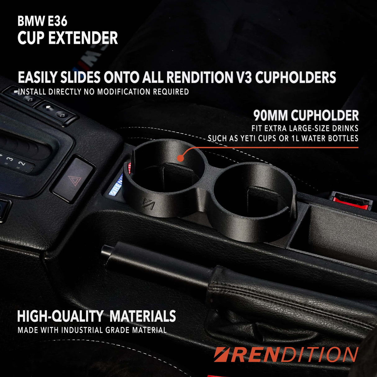 BMW E36 FRONT CUP HOLDER V3 - K2 Industries