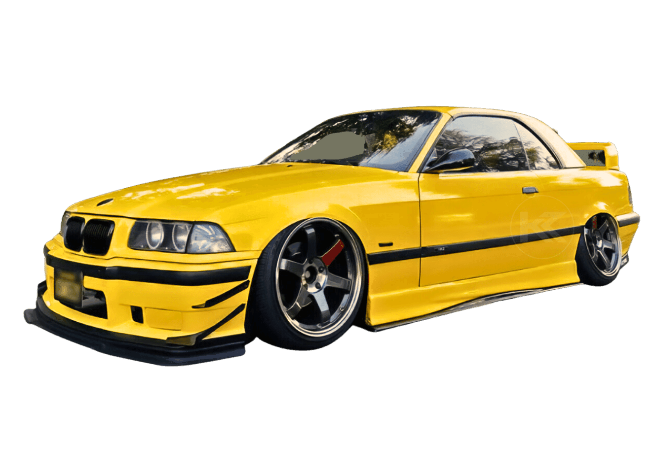 BMW E36 M3 Series 3 Black Side Skirt Extensions (1992 - 1999) - K2 Industries