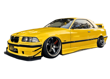 BMW E36 M3 Series 3 Black Side Skirt Extensions (1992 - 1999) - K2 Industries