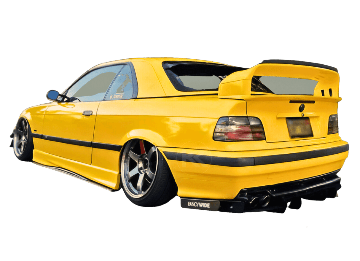 BMW E36 M3 Series 3 Black Side Skirt Extensions (1992 - 1999) - K2 Industries