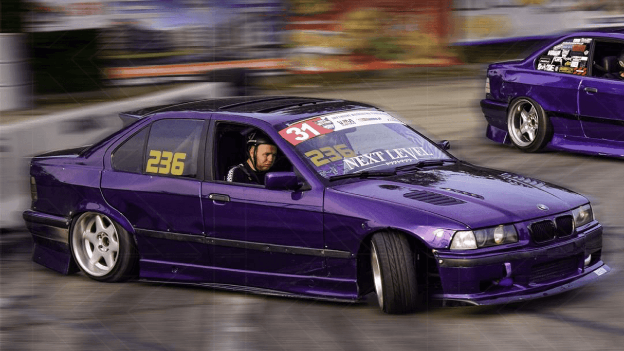 BMW E36 M3 Series 3 Black Side Skirt Extensions (1992 - 1999) - K2 Industries