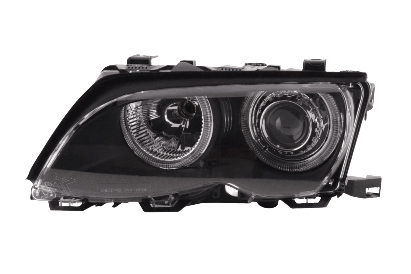 BMW E46 3-Series Sedan Black OE+ Angel Eyes Headlights - (2003-2006)