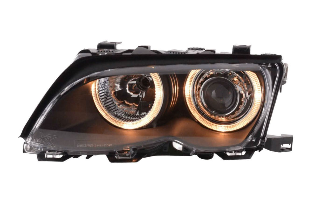 BMW E46 3-Series Sedan Black OE+ Angel Eyes Headlights - (2003-2006) - K2 Industries