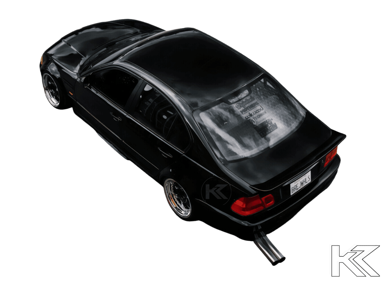 BMW E46 Series 3 Drag Wing Style Trunk Spoiler (1995 - 2005) - K2 Industries