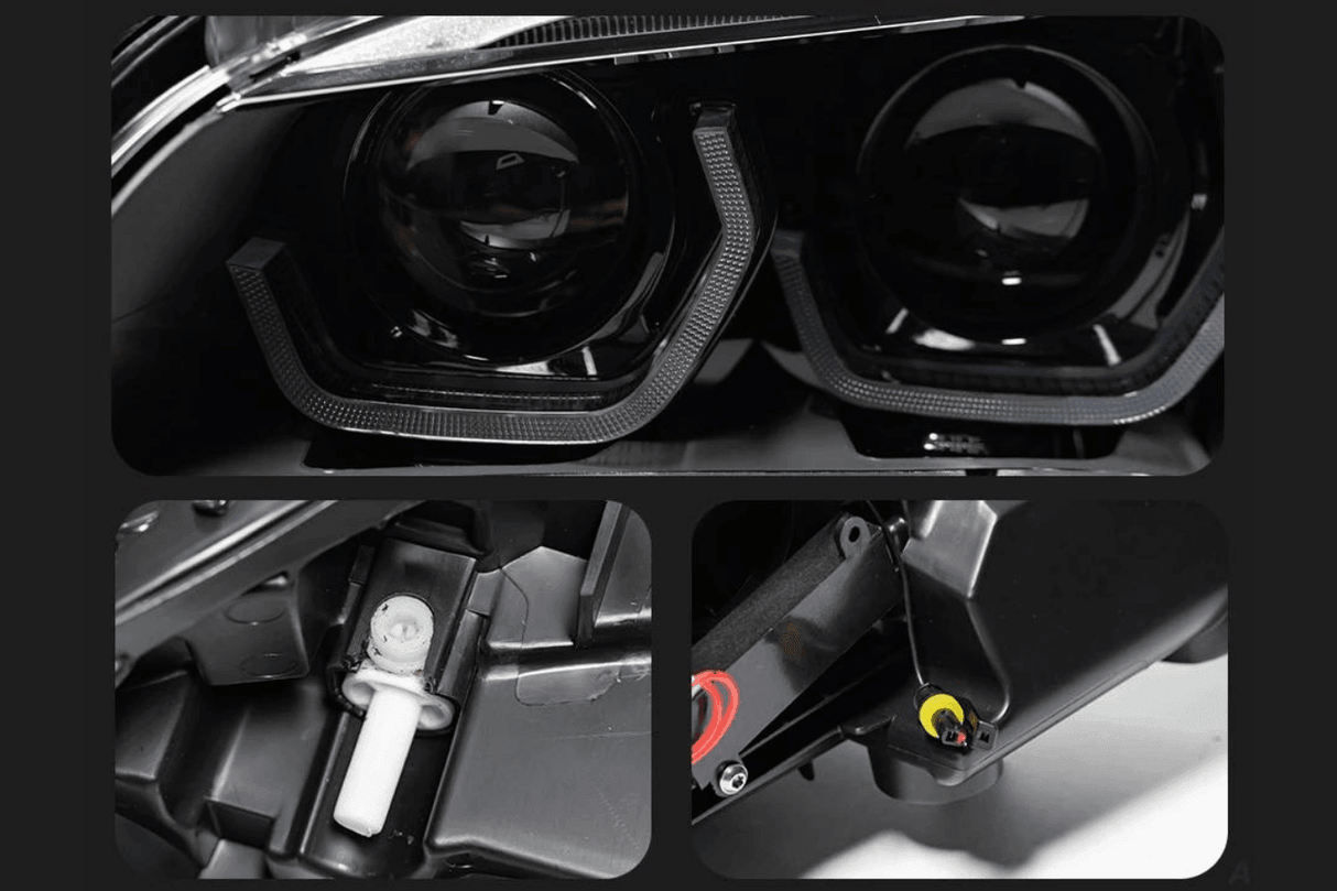 BMW E84 X1 Modern Style Angel Eye HID Bi-Xenon Headlights (2010 - 2015) - K2 Industries