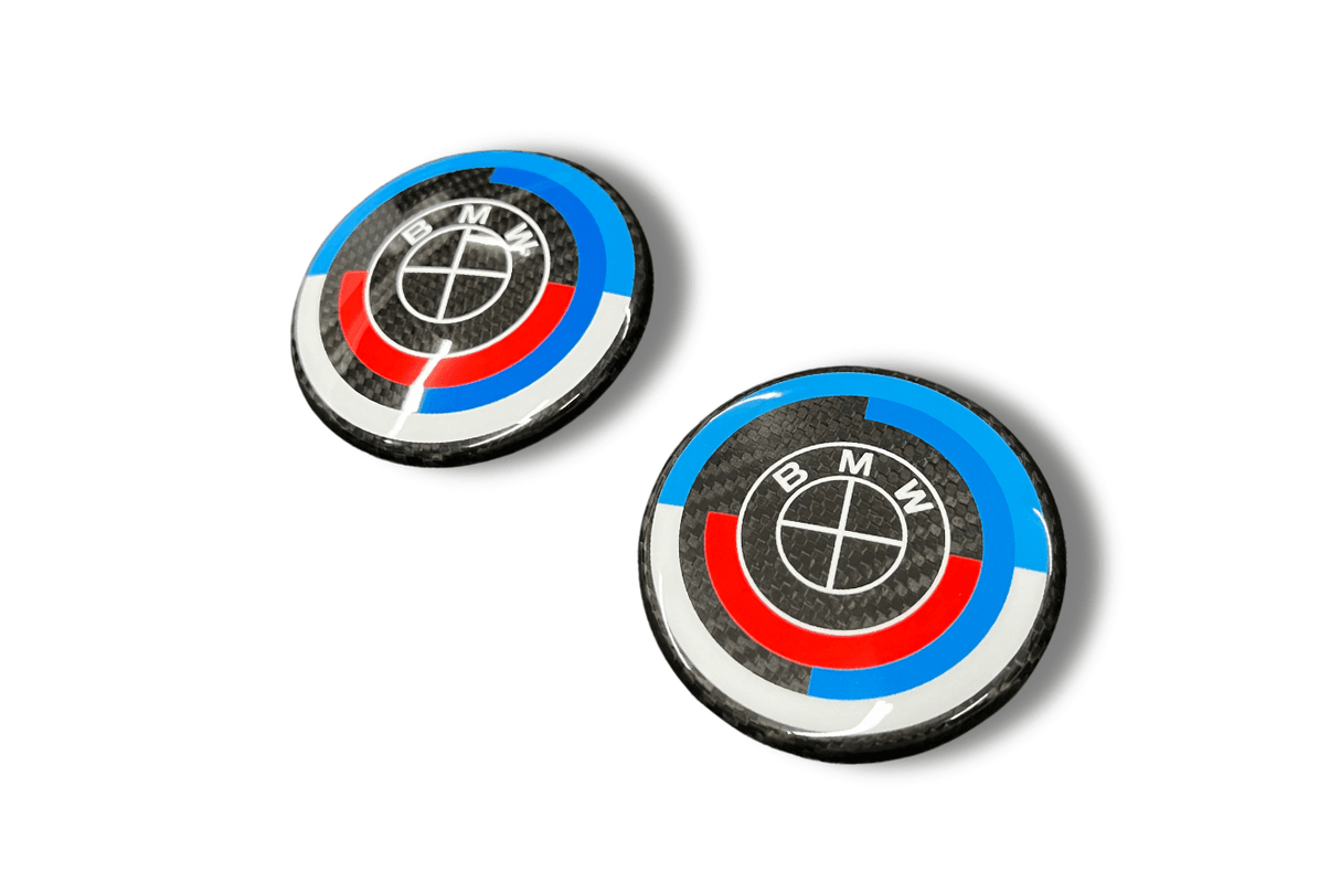 BMW Roundel Emblem Covers - Full Carbon 50th Anniversary Style - K2 Industries