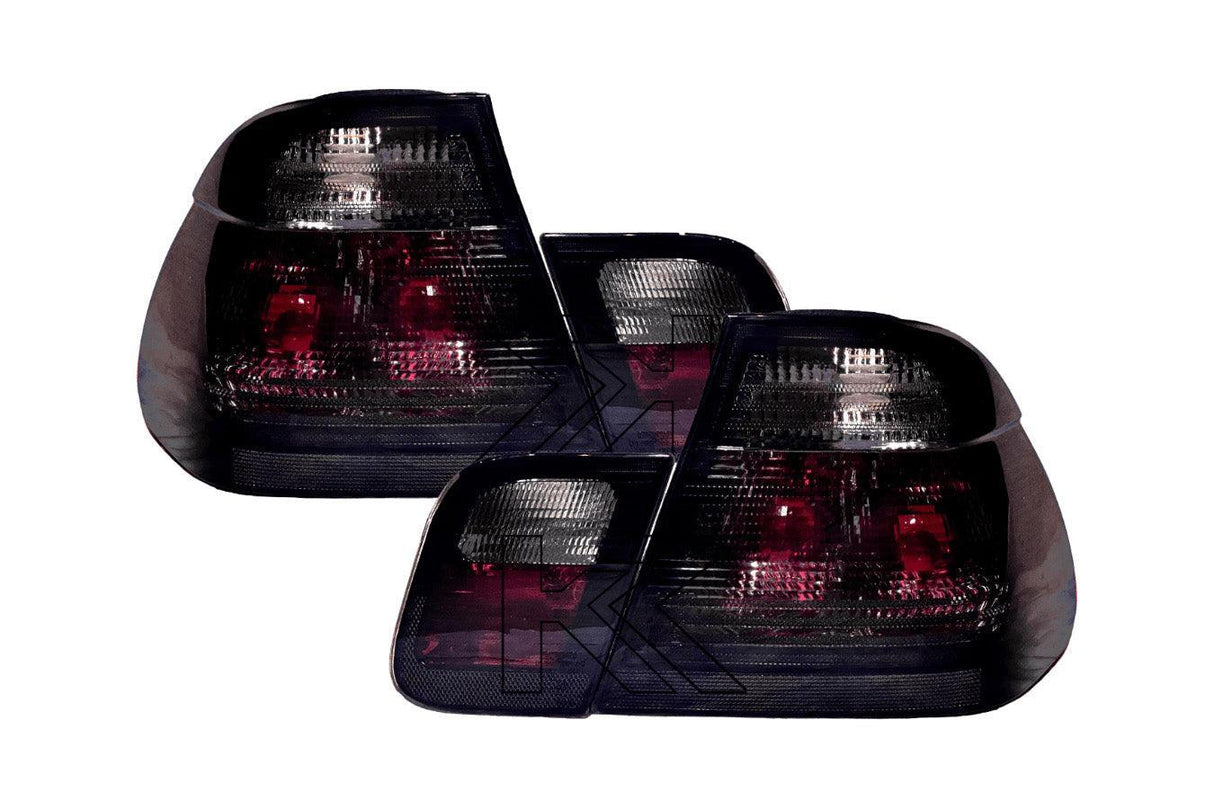BMW Series 3 E46 Sedan Black Lens Tail Lights (1998-2001) - K2 Industries