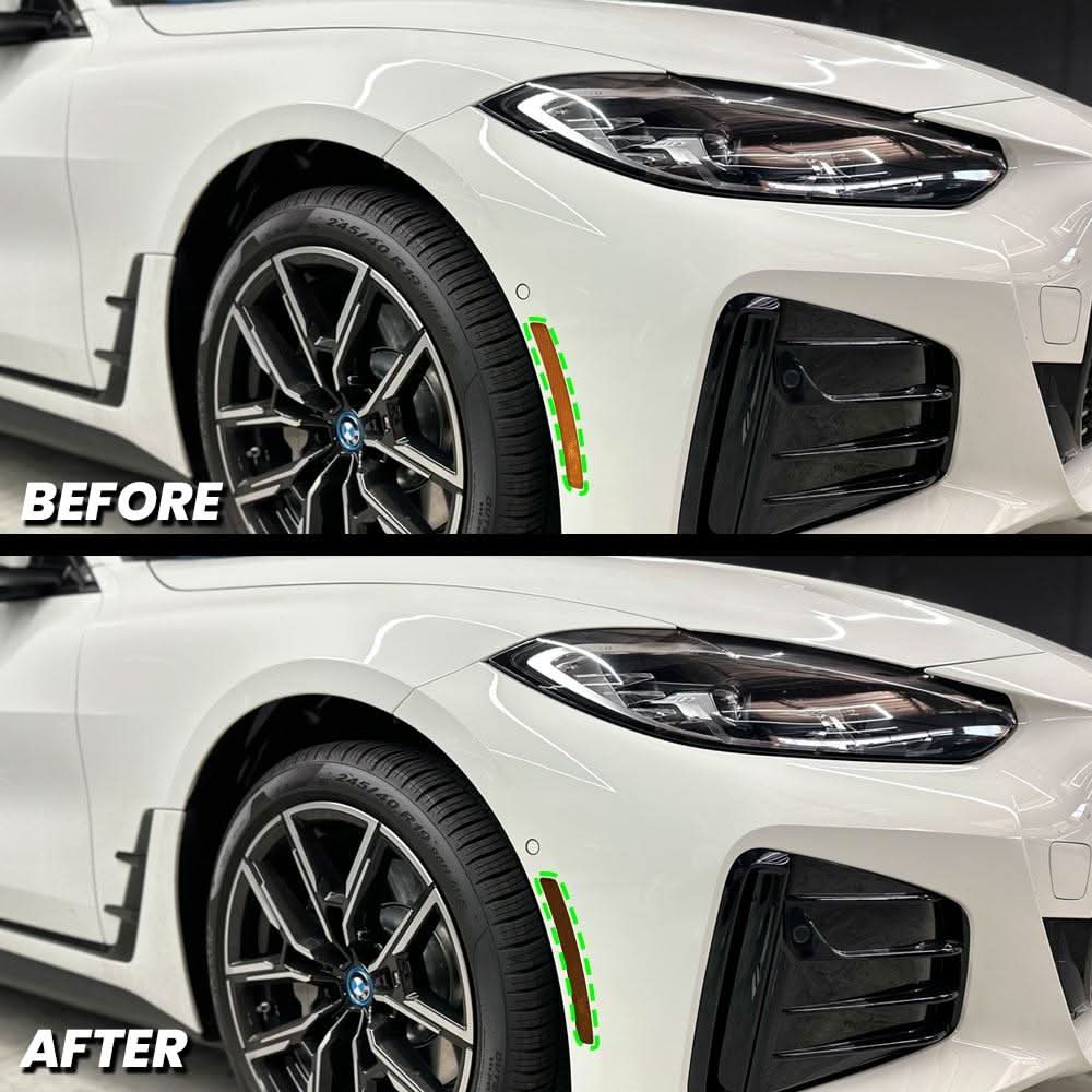2021-2024 BMW i4 e35 e40 m50 Front Bumper Reflector Pre-Cut Overlay SMOKE BLACKOUT