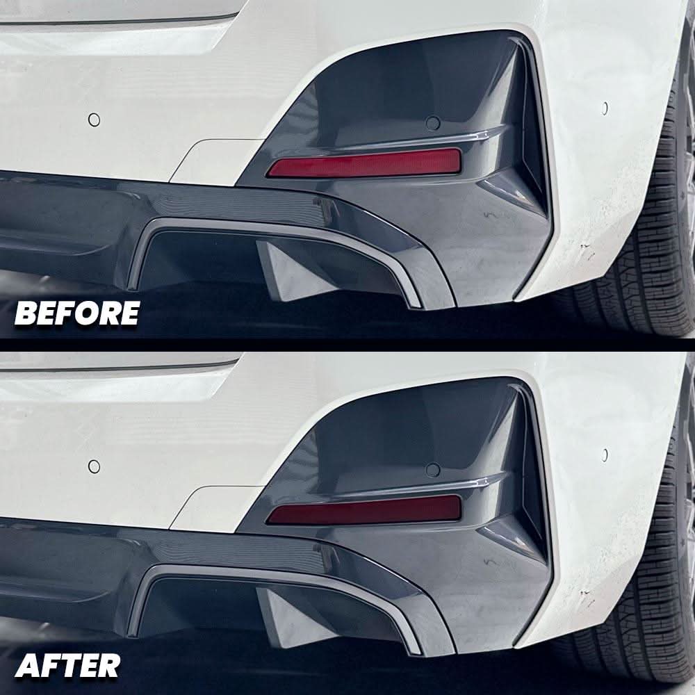 2021-2024 BMW i4 e35 e40 m50 Rear Bumper Reflector Pre-Cut Overlay SMOKE BLACKOUT