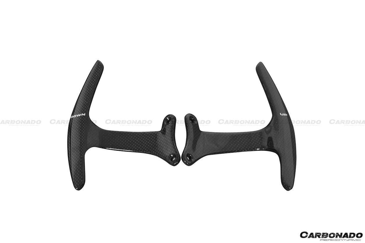 2015-2026 Ferrari Dry Carbon Fiber Paddle Shifters Carbonado (OE) | Fits F8, 488, Pista, 812, GTC4Lusso