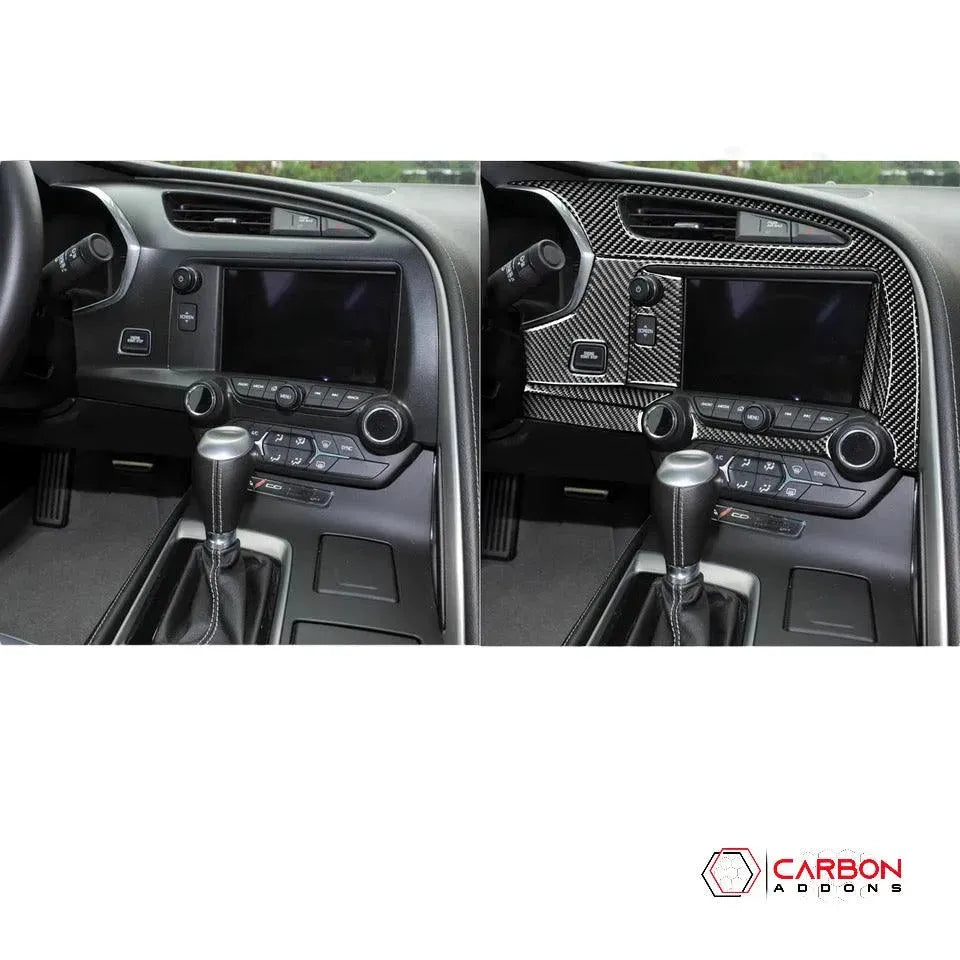 C7 Corvette 2014-2019 Carbon Fiber Multimedia Dash Trim Overlay