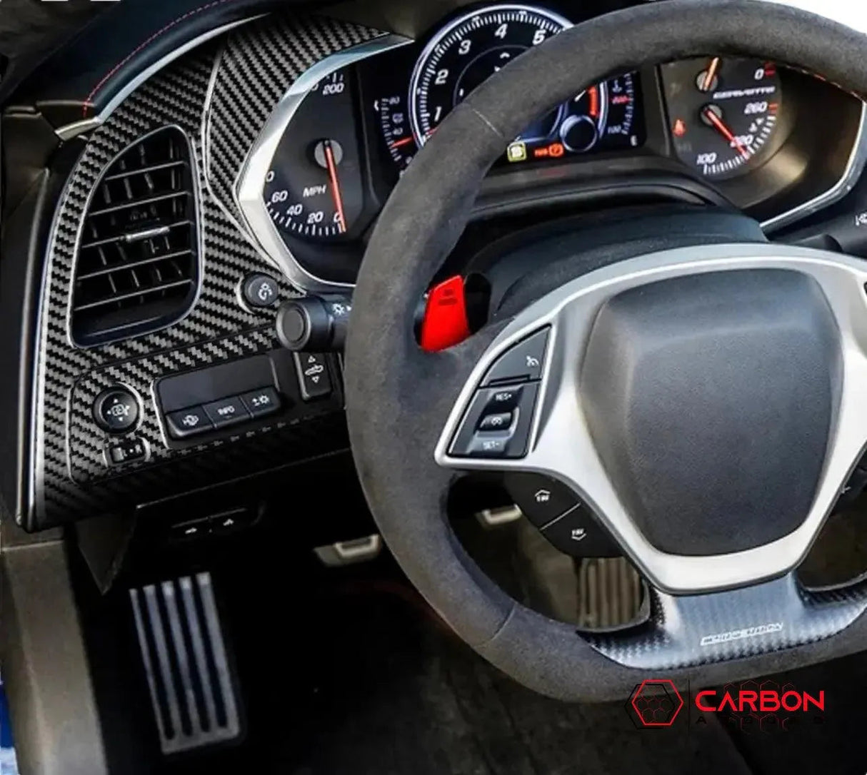 C7 Corvette 2014-2019 Driver Side Dashboard Carbon Fiber Overlay