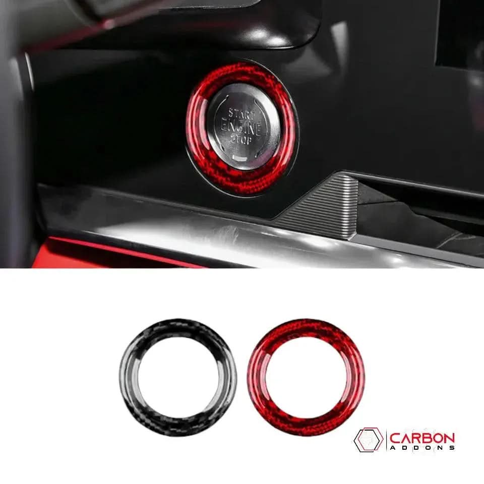 C8 Corvette Real Carbon Fiber Start/Stop Button Surround Trim Cover | Interior Upgrade (2020–2026)