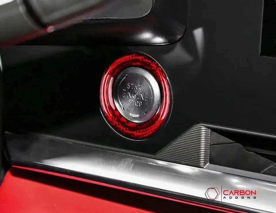 C8 Corvette Real Carbon Fiber Start/Stop Button Surround Trim Cover | Interior Upgrade (2020–2026)