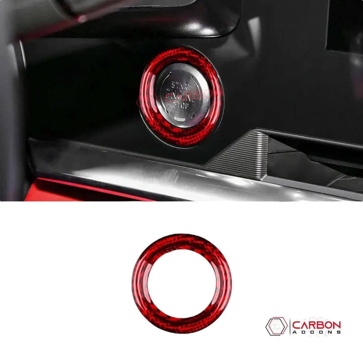 C8 Corvette Real Carbon Fiber Start/Stop Button Surround Trim Cover | Interior Upgrade (2020–2026)