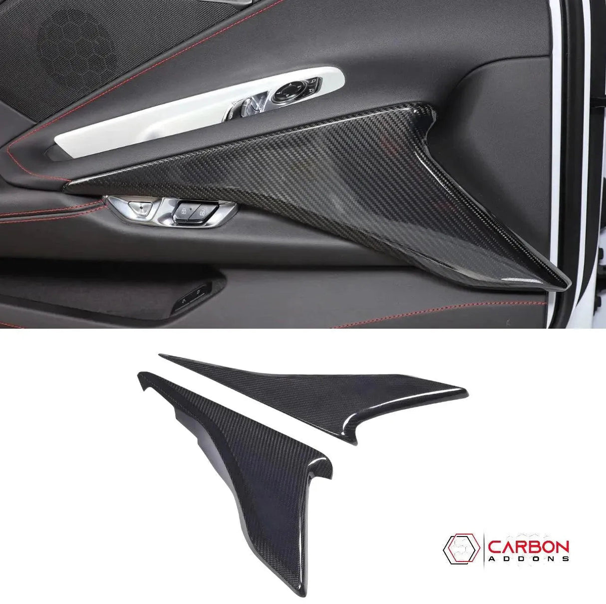 C8 Corvette 2020+ Real Carbon Fiber Lower Door Panel Trim Cover