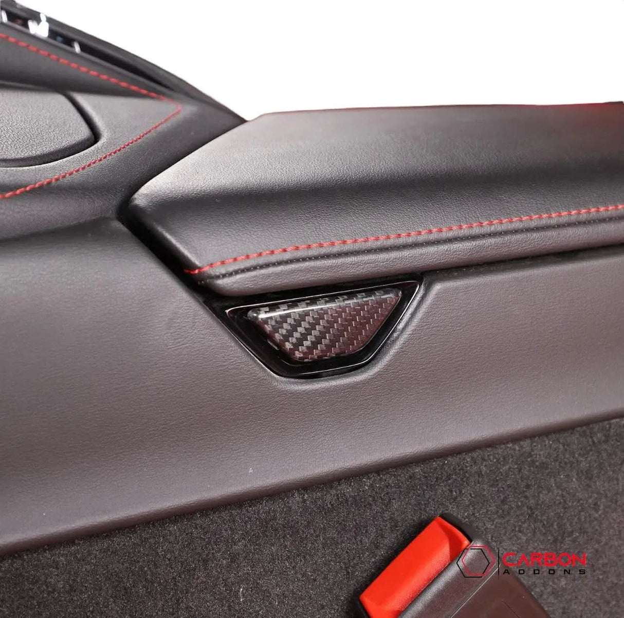 C8 Corvette Real Carbon Fiber Armrest Button & Trim Covers | Interior Overlay (2020–2026)