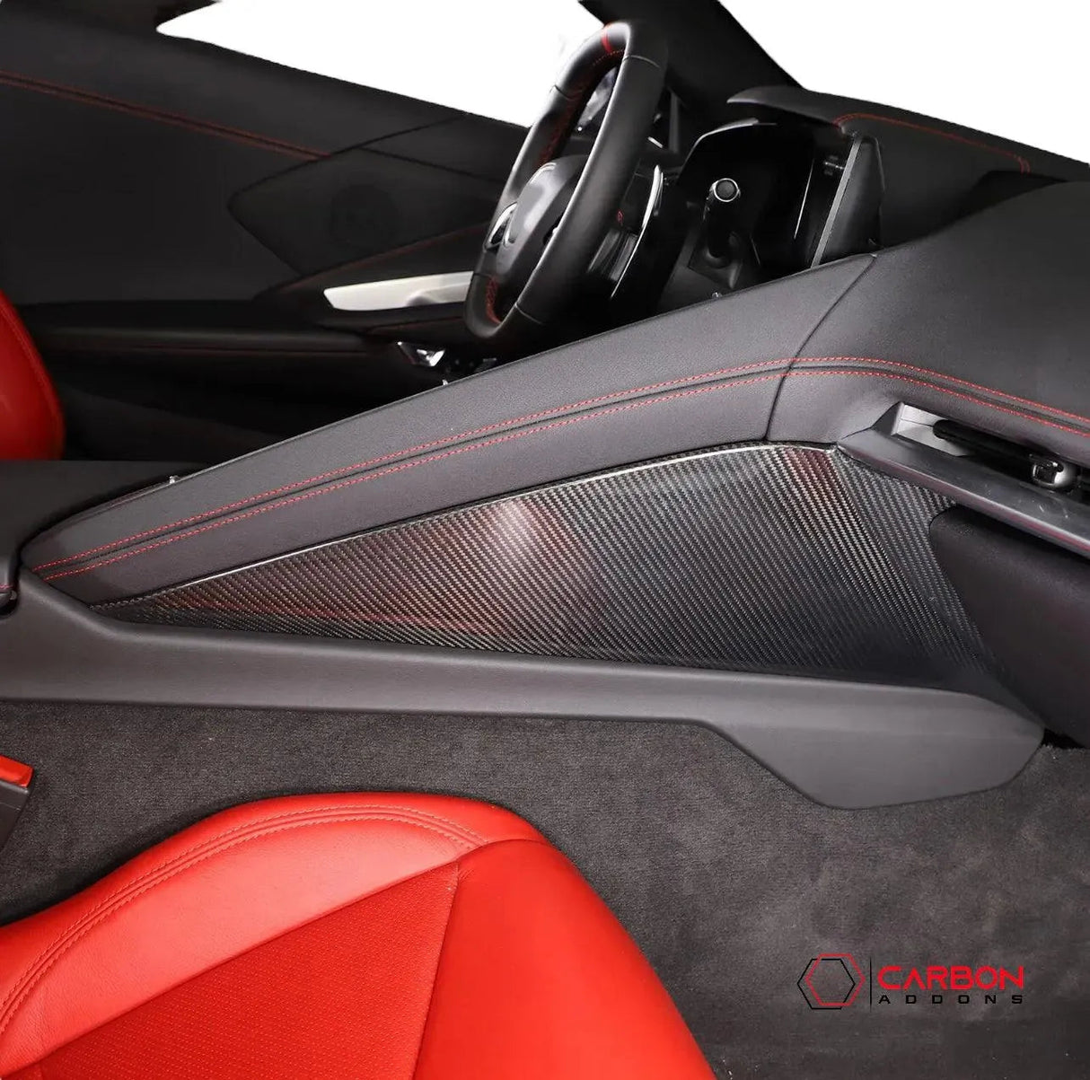 C8 Corvette Carbon Fiber Center Console Side Trim Covers