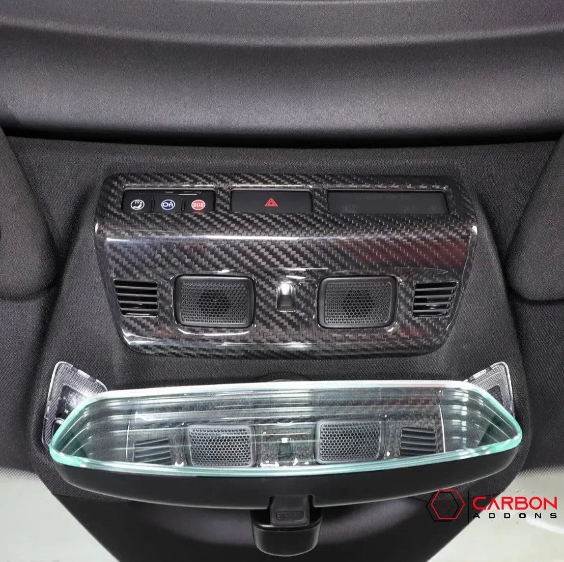 C8 Corvette Real Carbon Fiber Overhead Dome Light Trim Cover | InteriorUpgrade (2020–2026)