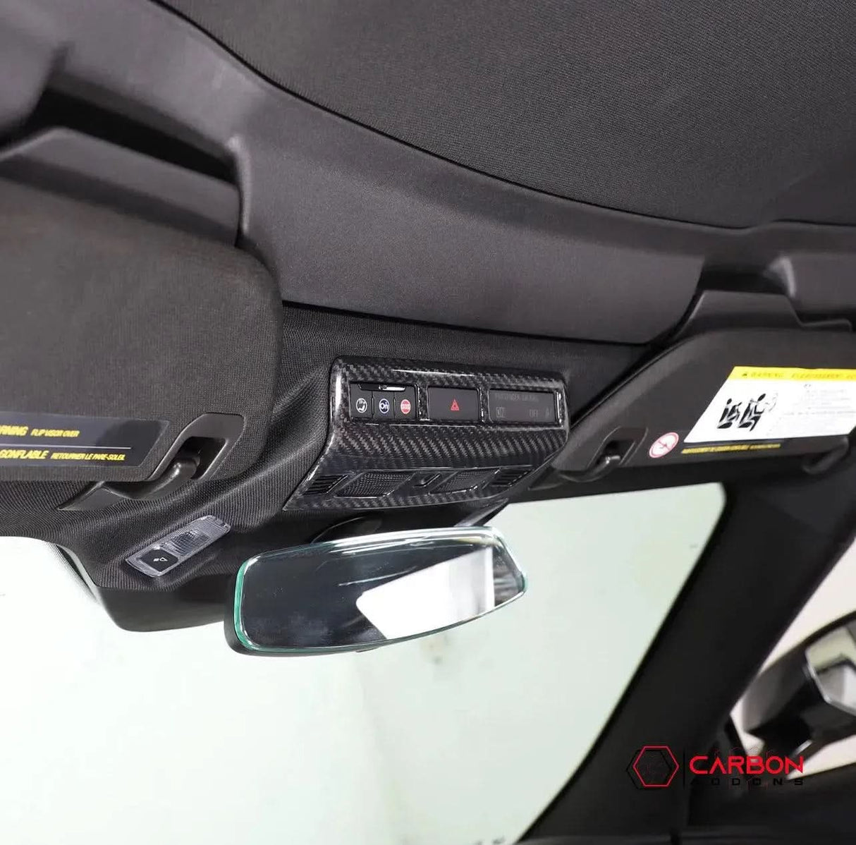 C8 Corvette Real Carbon Fiber Overhead Dome Light Trim Cover | InteriorUpgrade (2020–2026)